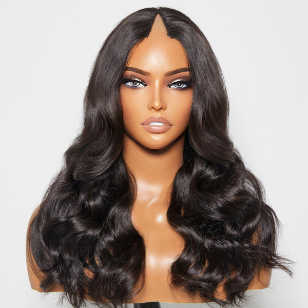 Beginner Friendly Glueless Loose Body Wave V Part Wig 100% Human Hair