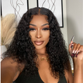 Crazy Wednesday | Natural Black Deep Wave / Loose Wave Minimalist HD Lace Short Wig 100% Human Hair