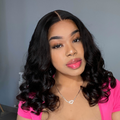 Crazy Wednesday | Natural Black Deep Wave / Loose Wave Minimalist HD Lace Short Wig 100% Human Hair