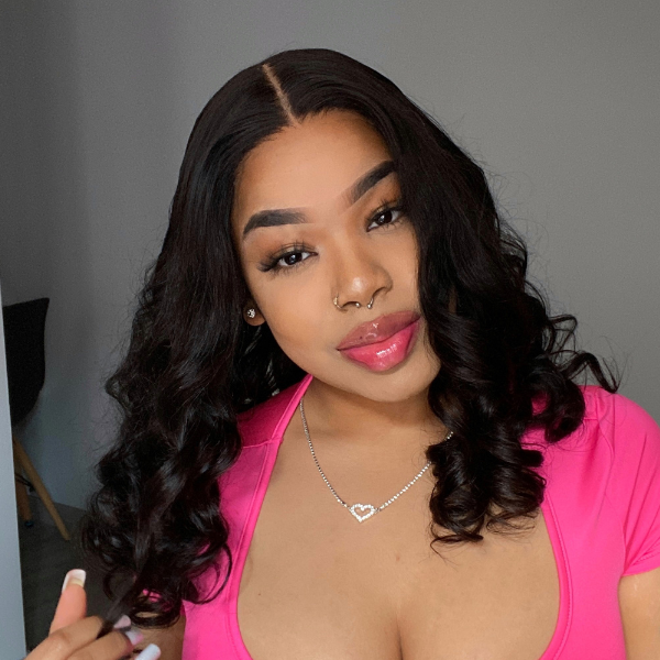 Crazy Wednesday | Natural Black Deep Wave / Loose Wave Minimalist HD Lace Short Wig 100% Human Hair