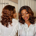 Crazy Wednesday | Elegant Brown Ombre Loose Wave Minimalist HD Lace Glueless Short Wig 100% Human Hair