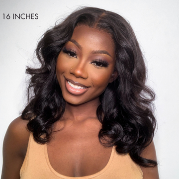 1 SEC INSTALL WIG | Gorgeous Natural Black Loose Wave 5x5 Closure Lace Glueless Short Wig 100% Human Hair | Large & Small Cap Size