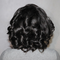 Newbie Only | Natural Black Roll Curly 4x4 Closure Lace Glueless C Part Short Wig 100% Human Hair