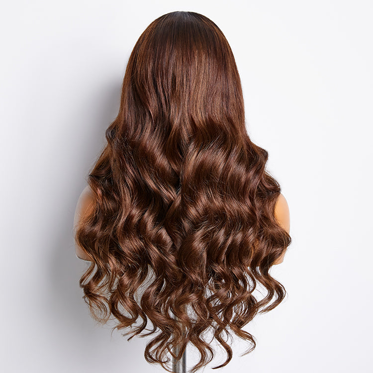 Beginner Friendly Ombre Brown Loose Wave Glueless 4x4 Closure Lace Wig