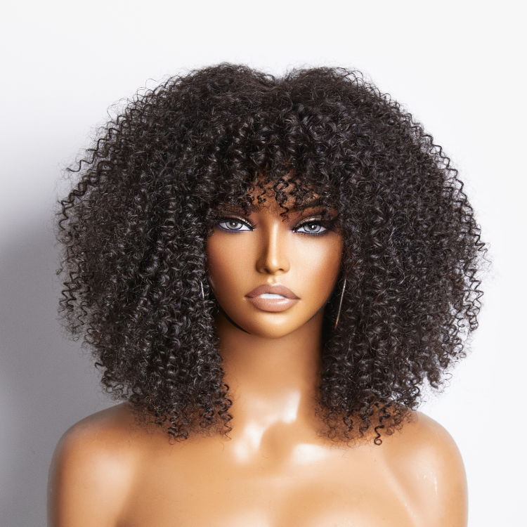 Points Rewards | Ready To Go Bouncy Jerry Curl Glueless Minimalist Lace Wig With Bangs