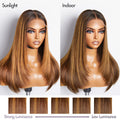 Limited Design | Layered Cut Brown Mix Blonde Glueless 5x5 Closure Lace Wig | Large & Small Cap Size