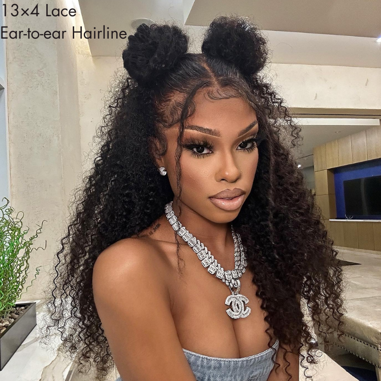 Deep Wave 13x4 Lace Frontal with 3 Bundles Proportioned Length Set 100% Human Hair