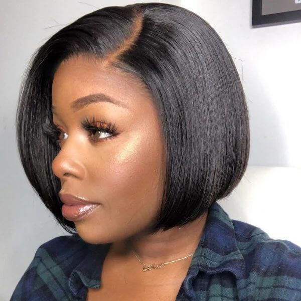 Win Back | Put On & Go Blunt Cut Straight Bob Minimalist HD Lace Glueless C Part Wig