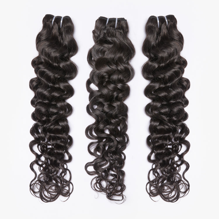 Water Wave 13x4 Lace Frontal with 3 Bundles 100% Human Hair