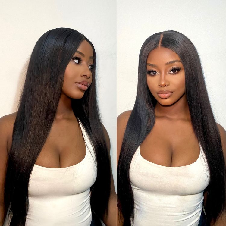 Silky Straight 13x4 Lace Frontal with 3 Bundles Proportioned Length Set 100% Human Hair