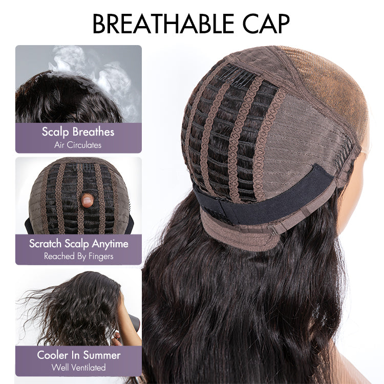 180% Density | Magical Wet And Wavy Mid Part Glueless 5x5 Closure HD Lace Wig Breathable Cap