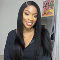 Classic Natural Black Silky Straight Glueless 13x4 Lace Front Wig Limited Sale