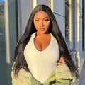 Classic Natural Black Silky Straight Glueless 13x4 Lace Front Wig Limited Sale