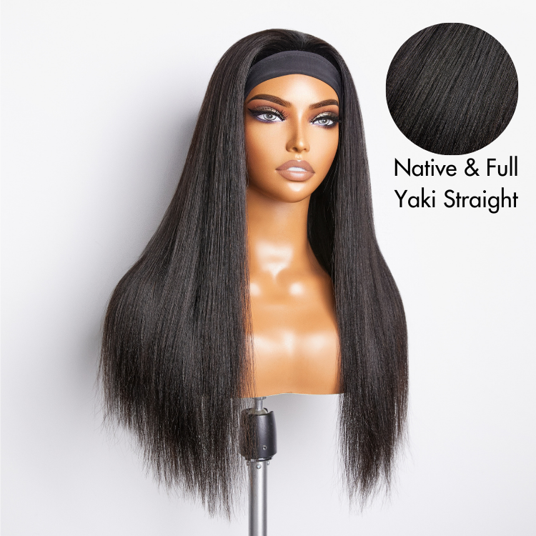 Ready to Go Classic Yaki Straight Glueless Headband Wig Beginner Friendly