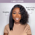 Newbie Only | Wet and Wavy | Water Wave 4x4 Closure Lace Glueless Side Part Short Wig 100% Human Hair