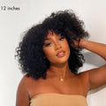 VIP Price | Beginner Friendly Water Wave Minimalist Lace Glueless Short Wig With Bangs 100% Human Hair