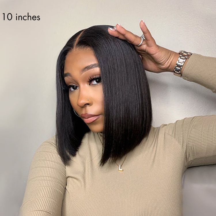 Points Rewards | Beginner Friendly Glueless Silky Blunt Cut 4x4 Closure Bob Wig | Upgraded 2.0