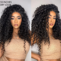 Deep Wave 4x4 Closure Lace Glueless Mid Part Long Wig 100% Human Hair