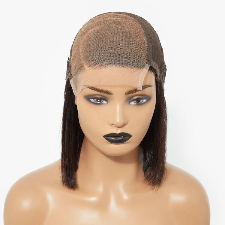 VIP Price | Swoop Bangs Breathable Cap Deep Left C Part Silky Straight Glueless 5x5 Closure Lace Wig