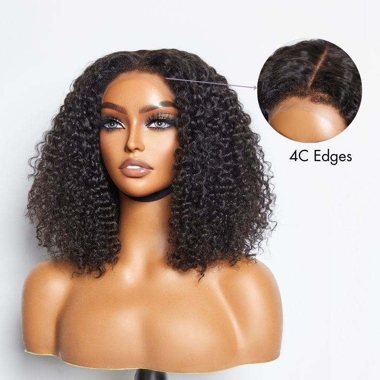 Win Back | 4C Edges | Kinky Curly Glueless 5x5 Closure HD Lace Wig Ready To Go 100% Human Hair