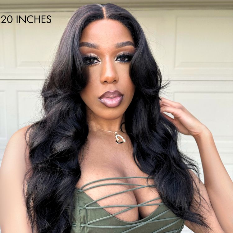 Face-Framing Curtain Bangs Body Wave Glueless 5x5 Closure HD Lace Wig