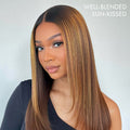 Limited Design | Layered Cut Brown Mix Blonde Glueless 5x5 Closure Lace Wig | Large & Small Cap Size