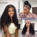 Deep Wave 4x4 Closure Lace Glueless Mid Part Long Wig 100% Human Hair