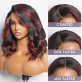 Limited Design | Red Highlight Bouncy Loose Wave Glueless 5x5 Closure HD Lace Wig