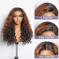 Special Deal | Classic and Chic Peekaboo Ombre Brown Loose Water Wave Glueless 5x5 Closure Lace Wig