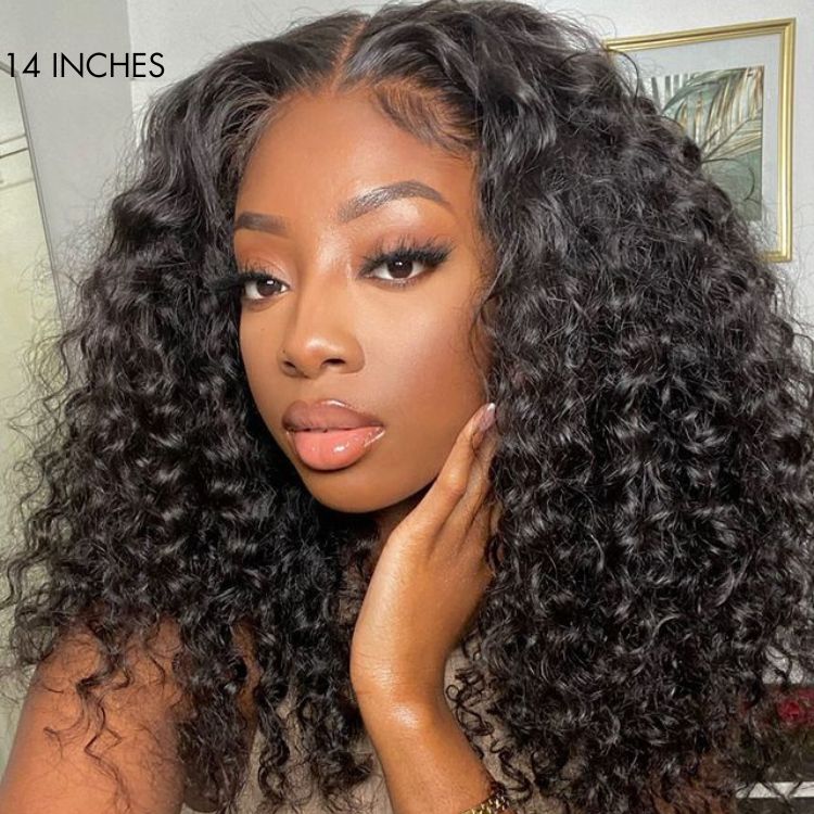 Crazy Wednesday | 180% Density | Water Wave 13x4 Frontal HD Lace Glueless Free Part Long Wig 100% Human Hair