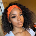 Throw On & Go Deep Wave No Lace Glueless Long Headband Wig 100% Human Hair (Get Free Trendy Headbands)