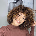 High Density Messy Curly Wig with Bang