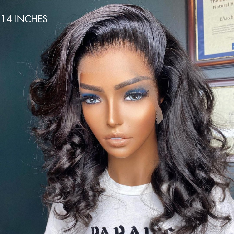 Pre-plucked 180% Density Glueless 13x4 Frontal Lace Long Wig 100% Human Hair