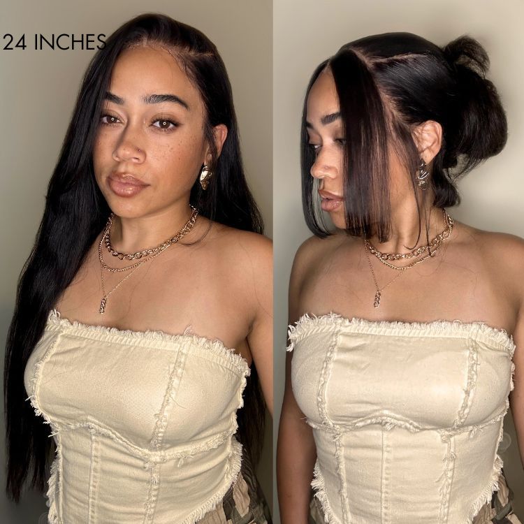 Silky Straight 360 Lace Long Wig 100% Human Hair Pre-bleached & Pre-plucked