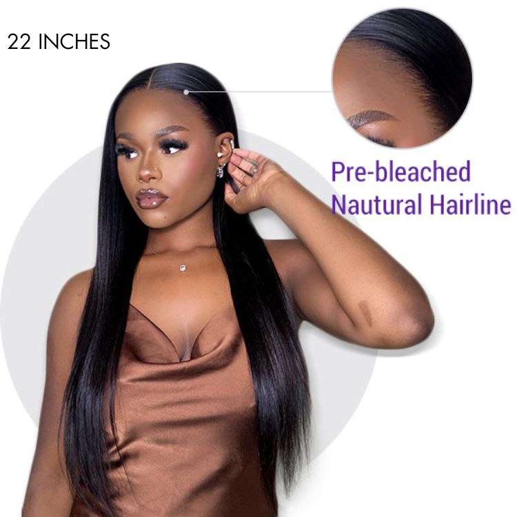 Silky Straight 360 Lace Long Wig 100% Human Hair Pre-bleached & Pre-plucked