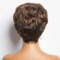 Pixie Cut Blonde Highlight No Lace Glueless Short Wig with Bangs Ready to Go | Not Sold Separately