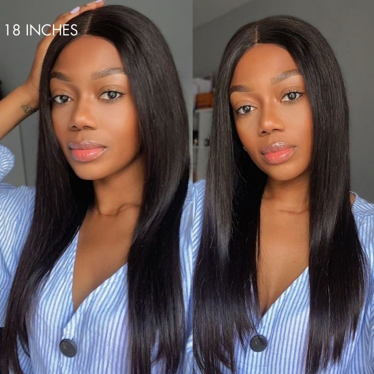 Win Back | Effortless Straight 4x4 Closure Lace Glueless Mid Part Long Wig 100% Human Hair