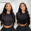 Win Back | Natural Black Body Wave No Lace Glueless Long Headband Wig 100% Human Hair