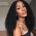 180% Density |  Bouncy Fluffy Afro Curls C Part Glueless 5x5 Closure Lace Wig Pre-bleached