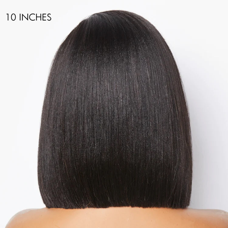 Layered Cut Yaki Straight Left C Part Glueless Minimalist HD Lace Bob Wig Ready to Go