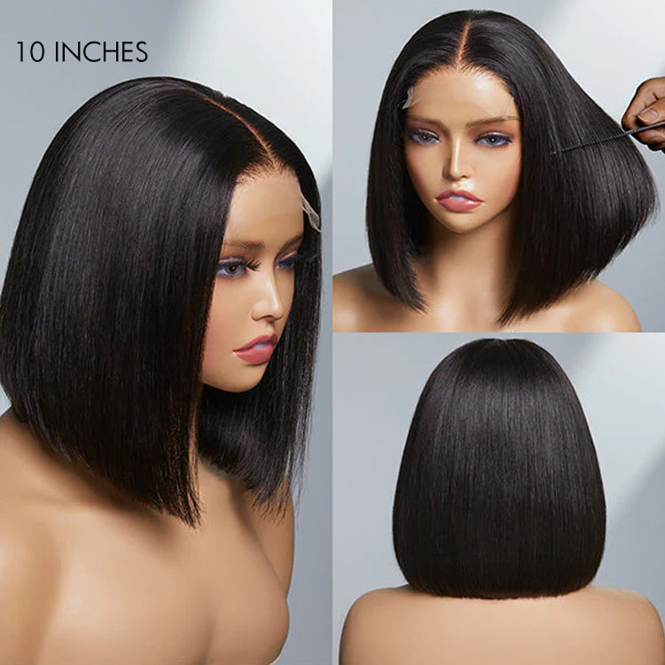 Win Back | Glueless 4x4 Closure Undetectable HD Lace Bob Wig 100% Human Hair | Pre-bleached Knots