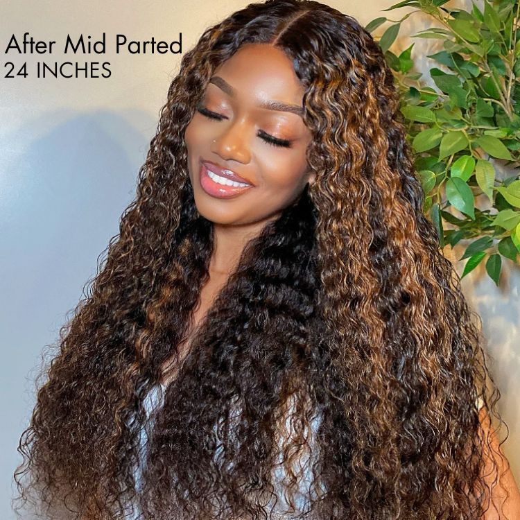 Win Back | Brown Highlights Funmi Curly Glueless 5x5 Closure Lace Wig Beginner Friendly | Large & Small Cap Size