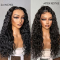 180% Density | Water Wave 13x4 Frontal HD Lace Glueless Free Part Long Wig 100% Human Hair