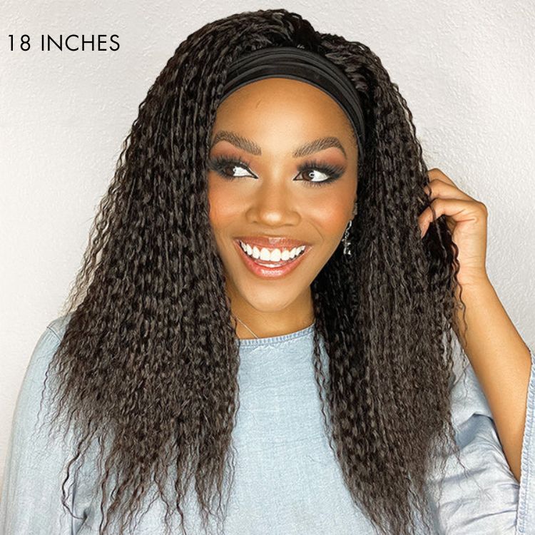 TWIST | Throw On & Go Dreadlock Style Glueless Long Headband Wig 100% Human Hair (Get Free Trendy Headbands)