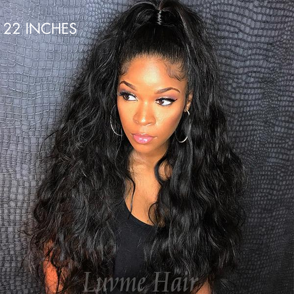 Body Wave or Water Wave Half Wig High Density Affordable 100% Human Hair Wig