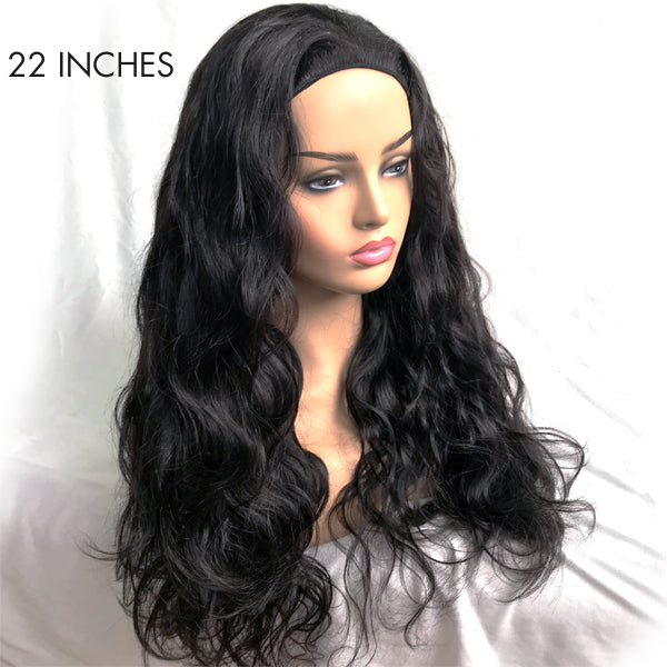 Body Wave or Water Wave Half Wig High Density Affordable 100% Human Hair Wig