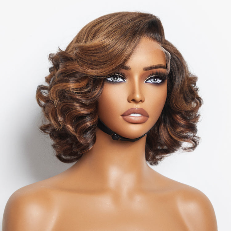 VIP Price | Mature Boss Brown Ombre Highlight / Natural Black Loose Wave Glueless Minimalist HD Lace Wig Ready To Go