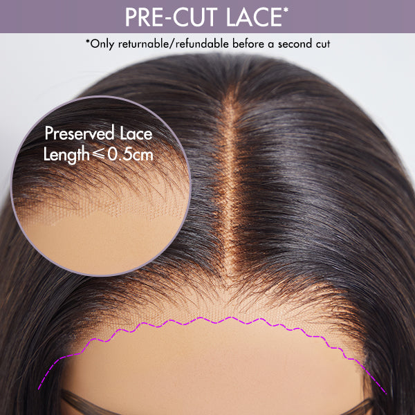 Newbie Only | Effortless Straight 4x4 Closure Lace Glueless Mid Part Long Wig 100% Human Hair