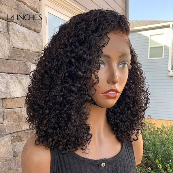 Crazy Wednesday | Full Kinky Curly 5x5 Closure HD Lace Glueless Side Part Neck Length Wig 100% Human Hair