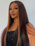 Brown with Blonde Highlight Silky Straight Glueless 5x5 Closure Lace Wig 100% Human Hair